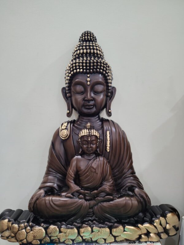 🪷 Double Buddha Wall Hanging – 2.75 Feet (Fiber)