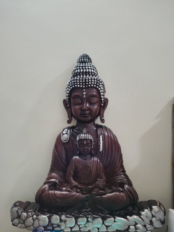 🪷 Double Buddha Wall Hanging – 2.75 Feet (Fiber)