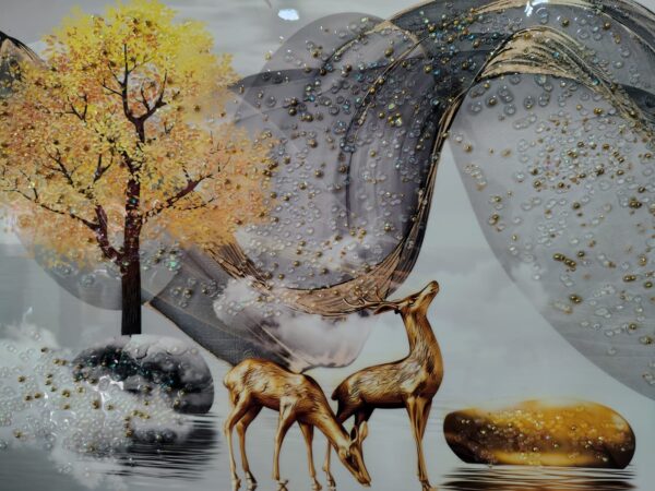 Golden Forest Serenity – Resin Art Frame