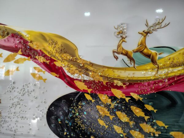 Golden Forest Serenity – Resin Art Frame