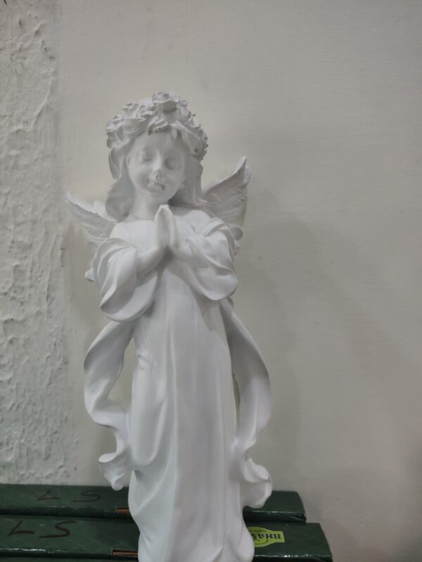 Praying Angel Statue (White Finish)