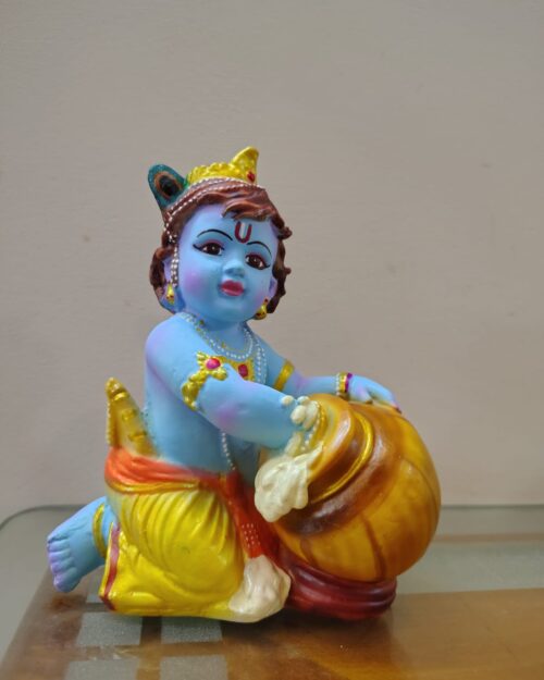 Baby Krishna Poly Marble Statue - 7inch