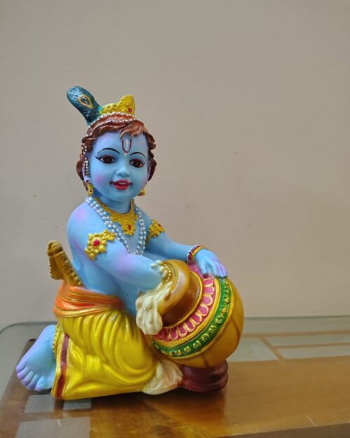 Krishna Poly Marble Statue-10inch