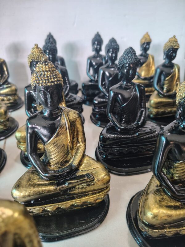 Meditating Buddha Statue - 6 inch (gold,black)