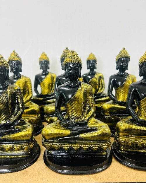 Meditating Buddha Statue - 6 inch (gold,black)