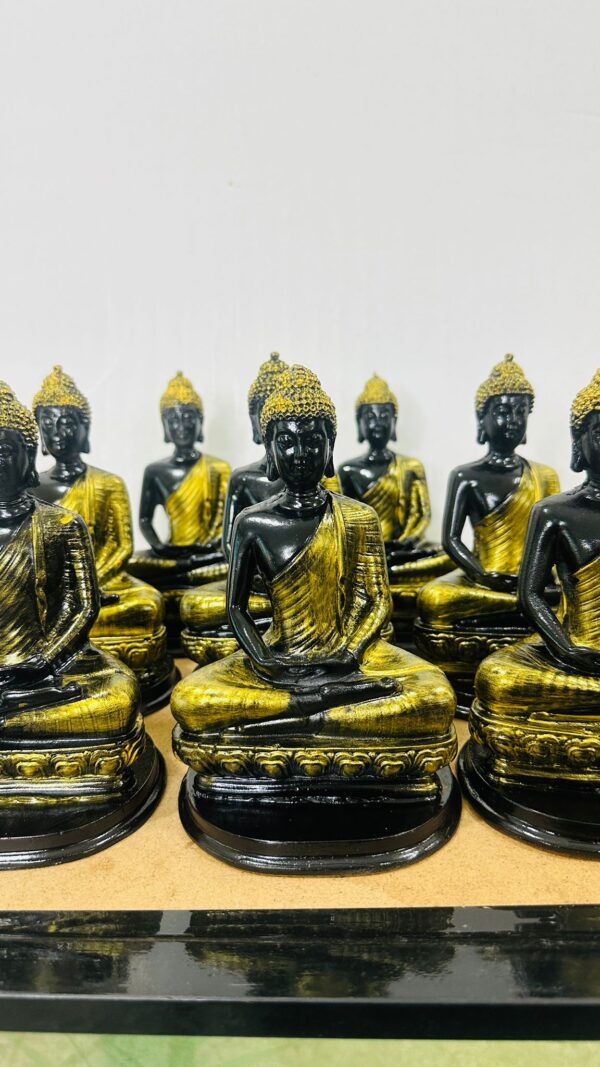 Meditating Buddha Statue - 6 inch (gold,black)