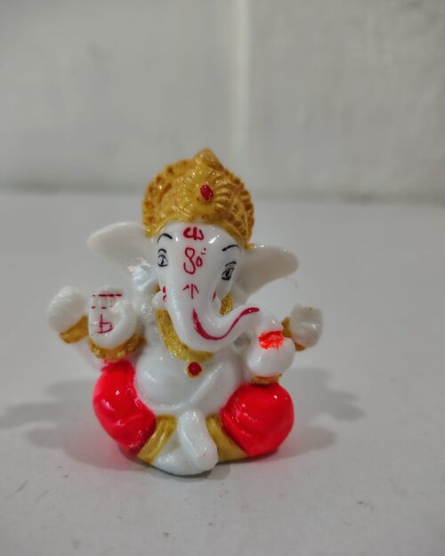 Mini Lord Ganesha Idol (white)