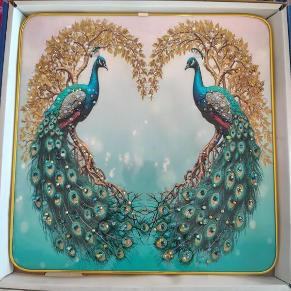 Peacocks Resin Art Frames - Nature Collection (1x1 ft)
