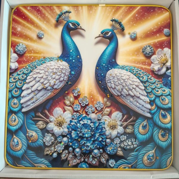 Peacocks Resin Art Frames - Nature Collection (1x1 ft)