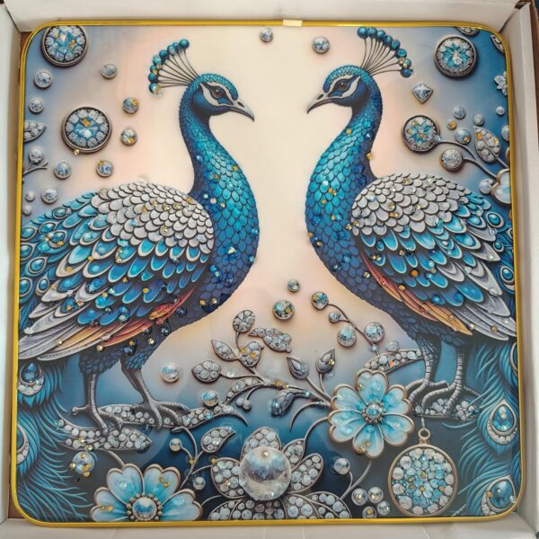 Peacocks Resin Art Frames - Nature Collection (1x1 ft)