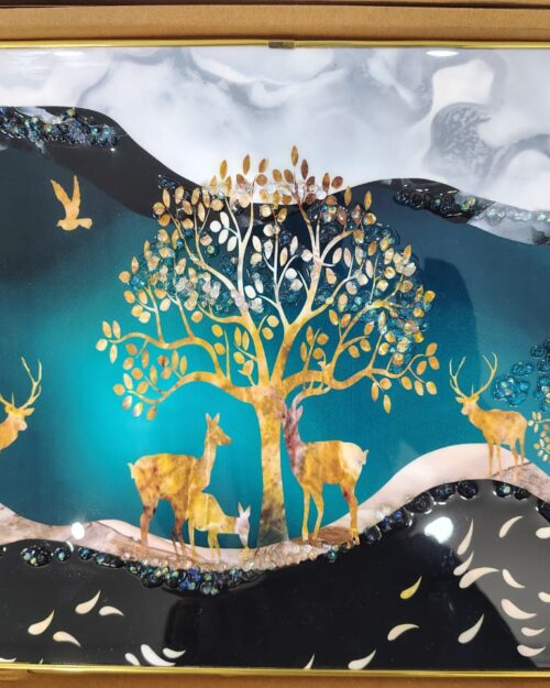 Golden Deer Enchanted Forest - 12x18 inch (1)