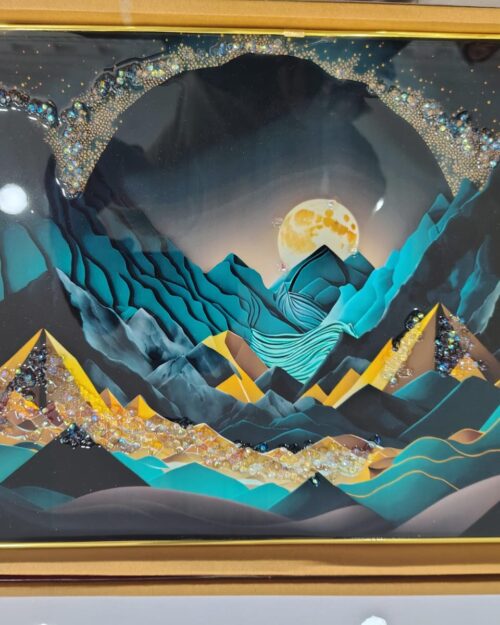Moonlit Mountain Resin Art - 12x18inch (2)