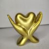 Golden Hands Holding Heart Sculpture – Symbolic Love Décor Showpiece