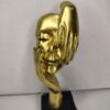 Minimalist Abstract Face Sculpture Gold – Modern Artistic Table Décor