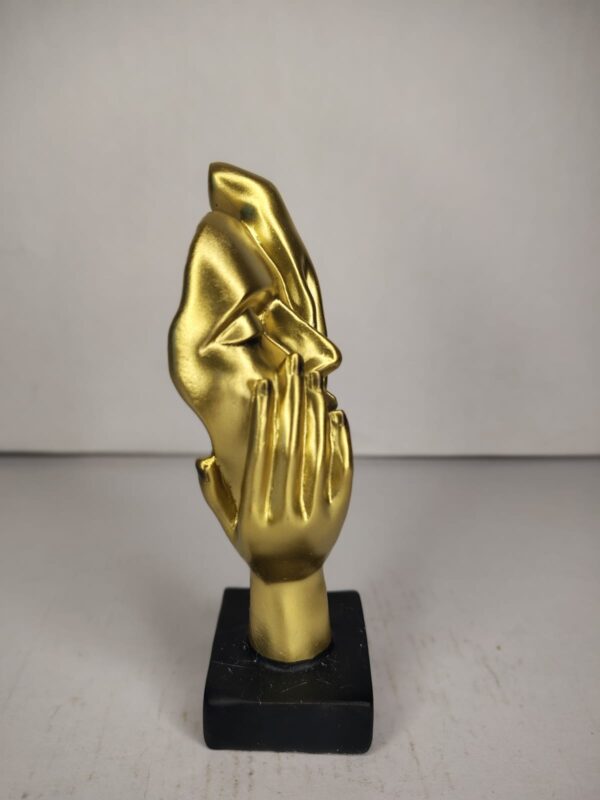 Minimalist Abstract Face Sculpture Gold – Modern Artistic Table Décor