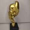 Minimalist Abstract Face Sculpture Gold – Modern Artistic Table Décor
