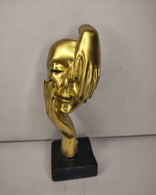 WhatsApp Image 2026-03-04 at 1.03.22 PM (1) Minimalist Abstract Face Sculpture Gold – Modern Artistic Table Décor
