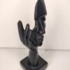 Minimalist Abstract Face Sculpture Black – Modern Artistic Table Décor