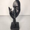 Minimalist Abstract Face Sculpture Black – Modern Artistic Table Décor