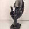 Minimalist Abstract Face Sculpture Black – Modern Artistic Table Décor