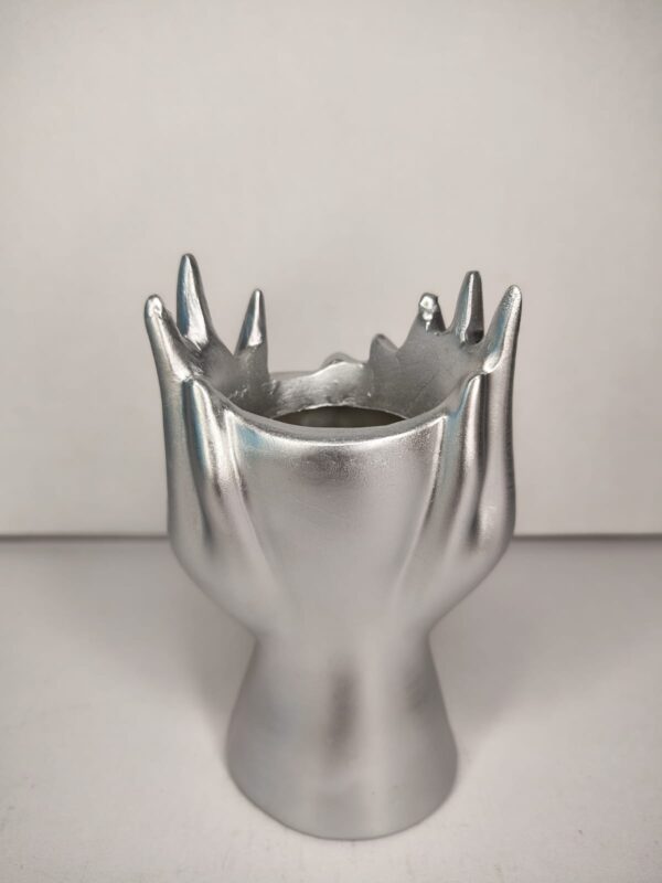 Silver Face Art Pen Holder & Candle Holder – Modern Table Decor