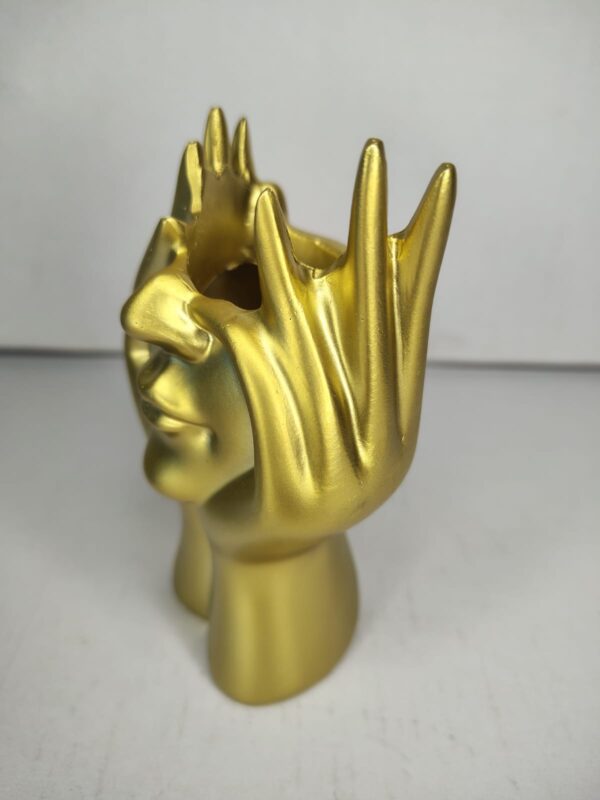 Gold Face Art Pen Holder & Candle Holder – Modern Table Decor