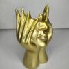 Gold Face Art Pen Holder & Candle Holder – Modern Table Decor