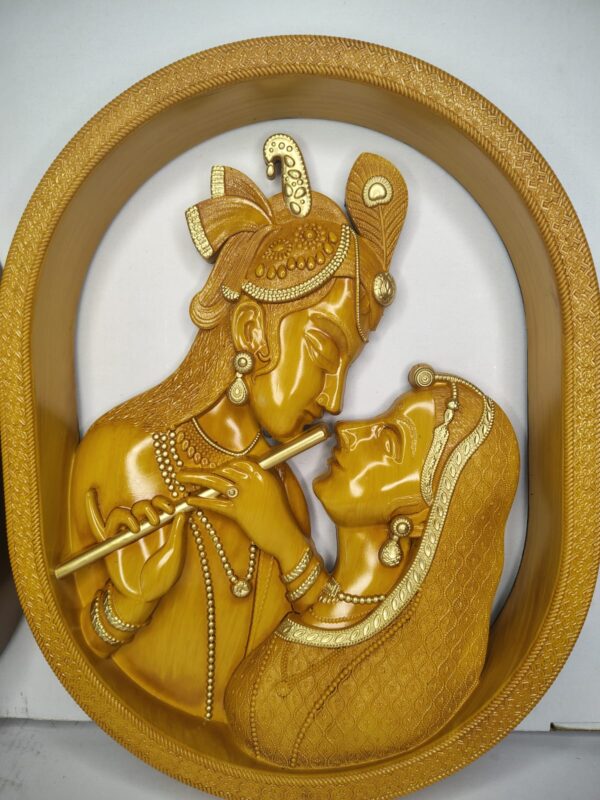 WhatsApp Image 2026-03-04 at 3.10.53 PM Radha Krishna Intimate Flute Pose Wall Hanging – 13 inch(Gold/Silver/Wood/Brown)