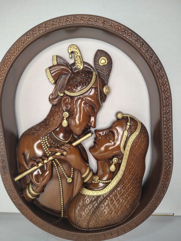 WhatsApp Image 2026-03-04 at 4.07.27 PM Radha Krishna Intimate Flute Pose Wall Hanging – 13 inch(Gold/Silver/Wood/Brown)