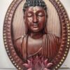 WhatsApp Image 2026-03-04 at 4.07.39 PM (1) Oval Buddha Wall Hanging with Lotus Base & Beaded Frame – 17x13 inch (Gold,Brown))