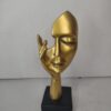 Minimalist Abstract Face Sculpture Gold – Modern Artistic Table Décor