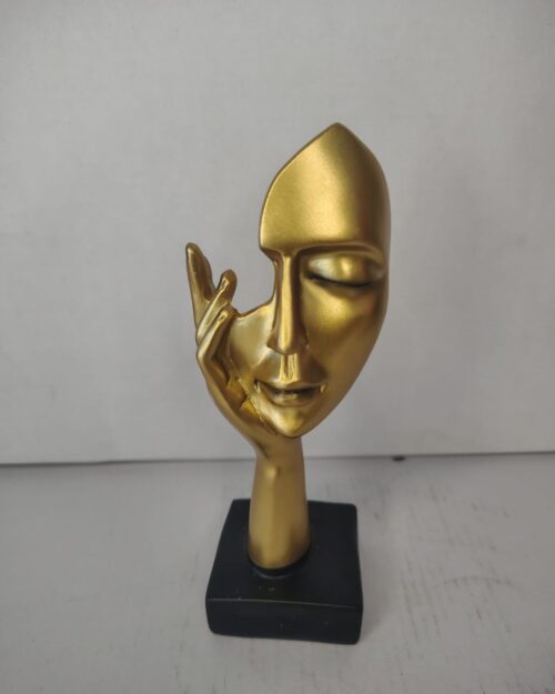 WhatsApp Image 2026-03-05 at 2.58.09 PM Minimalist Abstract Face Sculpture Gold – Modern Artistic Table Décor