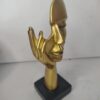 Minimalist Abstract Face Sculpture Gold – Modern Artistic Table Décor
