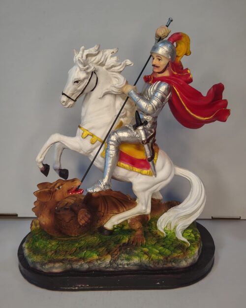 WhatsApp Image 2026-03-06 at 2.20.52 PM (1) Saint George Slaying the Dragon Statue – Christian Warrior Saint Figurine | 14 Inch