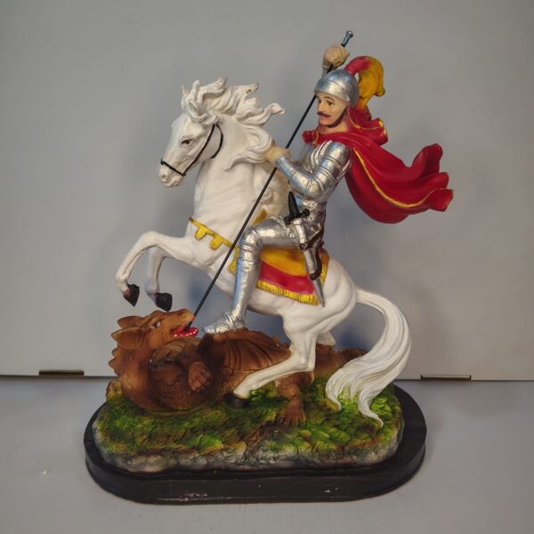 WhatsApp Image 2026-03-06 at 2.20.52 PM (1) Saint George Slaying the Dragon Statue – Christian Warrior Saint Figurine | 14 Inch