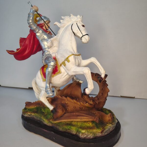 WhatsApp Image 2026-03-06 at 2.20.55 PM (1) Saint George Slaying the Dragon Statue – Christian Warrior Saint Figurine | 14 Inch