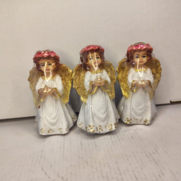 Mini Angel Candle Holder Figurine Set – Cherub Angels with Tealight | 4.5 Inch
