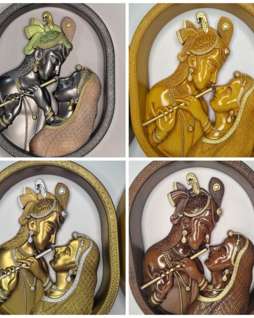 WhatsApp Image 2026-03-23 at 5.19.20 PM radha krishna wall hanging gold silver brown wood