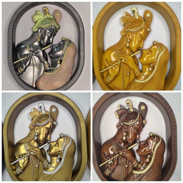 WhatsApp Image 2026-03-23 at 5.19.20 PM radha krishna wall hanging gold silver brown wood