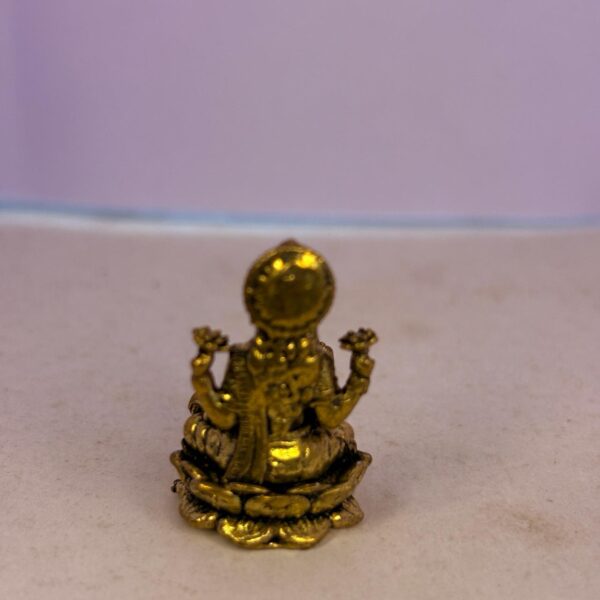 Mini Goddess Lakshmi Idol – Antique Finish Prosperity Figurine | 1 Inch