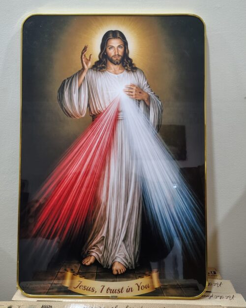 jesus divine mercy frame Divine Mercy Jesus Resin Wall Art Frame – Sacred Heart Devotional Plaque | 12 x 18 Inch – ₹525