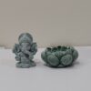 ganesh idol Mini Ganesh on Lotus Statue – Antique Green Finish Spiritual Idol | 3 Inch