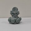 ganesh idol Mini Ganesh on Lotus Statue – Antique Green Finish Spiritual Idol | 3 Inch