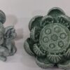ganesh idol Mini Ganesh on Lotus Statue – Antique Green Finish Spiritual Idol | 3 Inch