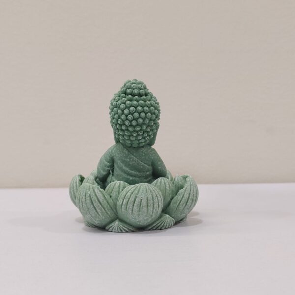 buddha 3 inch poly marble Meditating Buddha on Lotus Statue – Antique Green Finish Spiritual Idol | 3 Inch | 295