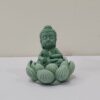 buddha small marble idol Meditating Buddha on Lotus Statue – Antique Green Finish Spiritual Idol | 3 Inch | 295
