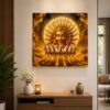 Surya Dev Seven Horses Golden Wall Art - 24 x 24 inch