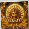 Surya Dev Seven Horses Golden Wall Art - 24 x 24 inch