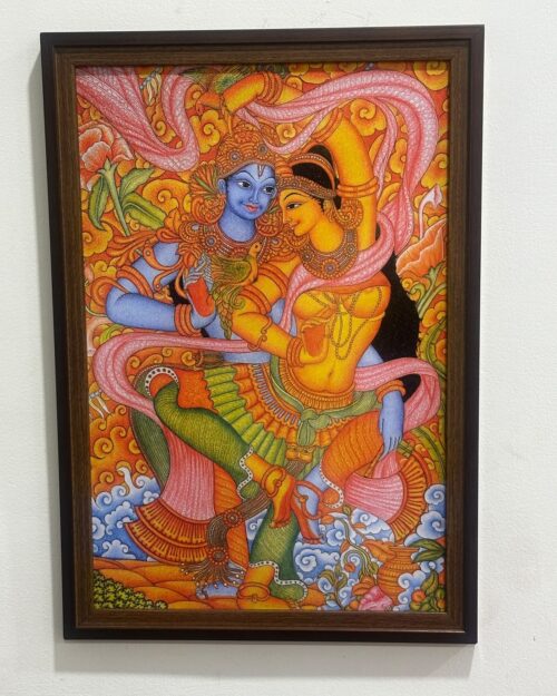 Radha Krishna Matte Finish Frame - 14x20 inch | Mural Art