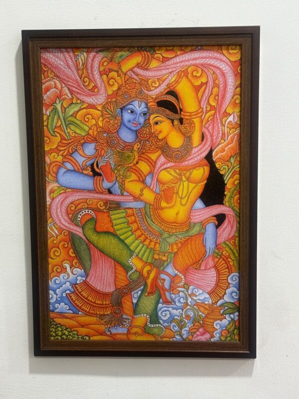Radha Krishna Matte Finish Frame - 14x20 inch | Mural Art